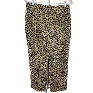 Animal Print High Waist Cropped Side Zipped Pants Sz 10P
